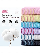 baratos Meias femininas-Meias femininas de cano curto, 6 pares, acolchoadas em algodão, para corrida, respiráveis e ideais para uso diário, academia, caminhada e fitness.
