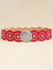 preiswerte Damengürtel-Boho-Gürtel mit runden Conchos für Damen, Western-Taillengürtel aus Kunstleder mit türkisfarbenen Nieten, Vintage-Gürtel mit Concho-Verzierung für Kleider, Festivals, Urlaub, Cowgirl-Look und lässige