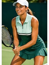 cheap Women's Shirt-Women's Geometric Tops Sport Shirt Golf Polo Shirt Tennis Shirt Sleeveless Zipper Floral UPF50+ UV Resistant High Elasticity Moisture Wicking Breathable Volleyball Tennis Golf Turndown Polo Collar
