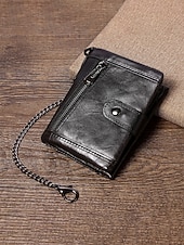 economico Portafogli-Portafoglio da uomo in vera pelle – organizer per carte, contanti e monete, design classico e resistente, ideale per lavoro e tempo libero, per l'uso quotidiano e i viaggi, disponibile in diversi