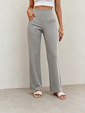 abordables Leggings lisos-Mujer Pantalones de yoga Refrescante Secado rápido Polainas Activo Moda Longitud total Alta cintura Casual Diario Hogar Negro Azul Oscuro Albaricoque Beige Verano Primavera Otoño