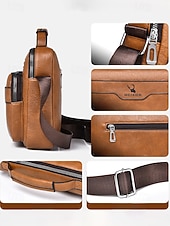 ieftine Genți de Băieți-geantă messenger vintage bărbătească din piele ecologică - geantă de umăr crossbody de mare capacitate cu buzunare multiple &amp;curea reglabilă pentru naveta de afaceri, călătorii &amp;casual de zi cu zi,