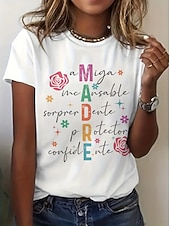  American Independence Day Women's T Shirt Print Graphic Plants Independence Day Vintage Stylish Classic Short Sleeve Crew Neck V Neck Round Neck Long Tops Casual Daily White Rainbow White 2 Summer