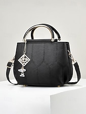 ieftine Genți Totes-Geantă de damă din piele ecologică, geantă multicoloră cu pandantiv tip ciucure, curea reglabilă pentru mânerul superior, umăr, crossbody, cadouri pentru întâlniri, purtare zilnică