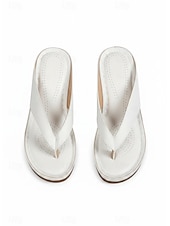 abordables Sandalias deslizantes-Chanclas de tacón para mujer: elegantes sandalias de tiras para verano, playa y ropa informal