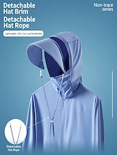 cheap Casual Jackets-Women's Casual Jacket Sun Protection Quick Dry Adjustable Casual Solid Color Casual Regular Hooded Regular Fit Long Sleeve Outerwear White Sky Blue Purple Summer Spring