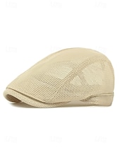 preiswerte Herrenhüte-Herren-Baskenmütze aus Polyester-Mesh, atmungsaktive, verstellbare Schirmmütze in verschiedenen Farben für Outdoor-Aktivitäten wie Angeln, Reisen, Urlaub und den Alltag.