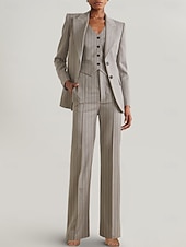 cheap Women's Suits-Women's 3 Pieces Suits Formal Wedding Guest Formal Evening Elegant Simple Long Sleeve Ankle Length Peak Lapel Single Breasted