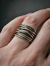 voordelige Heren sieraden-Herenring in bohemian vintage stijl, open koperen ring, verstelbaar, handgemaakt, perfect voor een strandvakantie. &amp;casual accessoire voor dagelijks gebruik