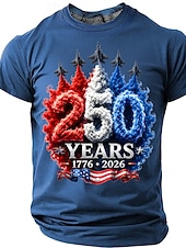 cheap Patriotic 250 T-shirts-Men's 250th Anniversary Patriotic American Flag 1776 2026 Graphic T Shirt Short Sleeve Crew Neck Summer Street Top