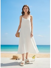 economico Infradito scivolosi-Per donna Passeggiata Spiaggia Festa in giardino Applicazioni Tacco basso Punta bicolore Elegante Bohemien Vacanza Microfibra Slip-on Avorio