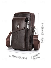 ieftine Genți de Băieți-geantă crossbody bărbătească din piele naturală - borsetă cu 3 compartimente &amp;geantă de umăr cu compartimente multiple, capacitate mare &amp;curea reglabilă pentru călătorii și naveta &amp;casual de zi cu zi,