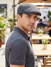 cheap Men's Hats-Men's Mesh Beret Hat - Breathable Polyester Ivy Cabbie Cap with Adjustable Buckle, Multiple Colors, Lightweight Newsboy Flat Cap for Summer Travel, Outdoor Activities &amp; Daily Casual Wear