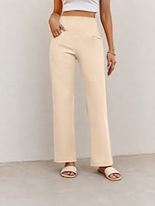 abordables Leggings lisos-Mujer Pantalones de yoga Refrescante Secado rápido Polainas Activo Moda Longitud total Alta cintura Casual Diario Hogar Negro Azul Oscuro Albaricoque Beige Verano Primavera Otoño