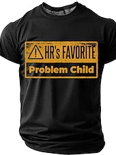 cheap Sarcasm Humor T-shirts-HR's Favorite Problem Child Human Resources Joke Office Humor Men's Funny Sarcastic Vintage T Shirt Graphic Crew Neck Short Sleeve Gift for Coworker Workplace Designer Clothing Apparel