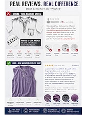 Men's Vintage Tank Top 100% Cotton Acid Wash Vest Top Undershirt Sleeveless Shirt Sleeveless Henley Summer Plain Fashion Designer Basic Pocket Buttons Vacation Street Black Top Tee for Men