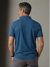 abordables Polo classique pour homme-Homme Chemise de golf Polos de Golf Occasionnel Travail Revers Manche Courte Basique Moderne Uni Boutons Poche Avant Été Printemps Coupe régulière Bleu Bleu Clair Bleu clair Chemise de golf