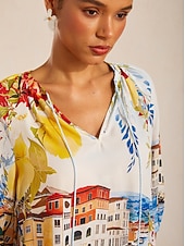 economico Bluse e camicie-top estivo in chiffon con maniche raglan Santorini