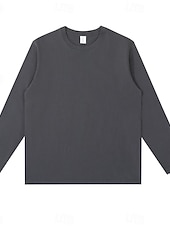  Camisetas de mujer 100% algodón - Camiseta de manga larga de cuello redondo de alta calidad y tejido grueso.