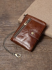 economico Portafogli-Portafoglio da uomo in vera pelle – organizer per carte, contanti e monete, design classico e resistente, ideale per lavoro e tempo libero, per l'uso quotidiano e i viaggi, disponibile in diversi
