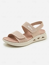 preiswerte Komfortsandalen-Komfortable Damen-Sandalen mit Mandelform und Fußgewölbeunterstützung – verstellbare, weite Wandersandalen mit Fußgewölbeunterstützung und gepolsterter Sohle &amp;Atmungsaktive Strickbänder für