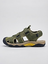 abordables Sport Sandals-Women's Army Green Closed Toe Outdoor Sport Sandals - Adjustable Straps Non-Slip Breathable Footwear for Hiking, Walking &amp; Water Activities