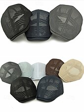 preiswerte Herrenhüte-Herren-Baskenmütze aus Polyester-Mesh, atmungsaktive, verstellbare Schirmmütze in verschiedenen Farben für Outdoor-Aktivitäten wie Angeln, Reisen, Urlaub und den Alltag.
