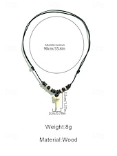 billiga Herrsmycken-herrhalsband med vargtand i bohemiskt skick - vintagehänge i konstben med justerbart vaxsnöre, smycken i etnisk tribalstil i akryl för sommarsemester och resor &amp;dagligt vardagskläder