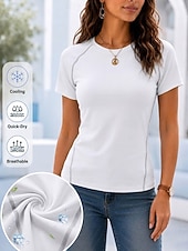  Women's Moisture Wicking Quick Drying T Shirt Tee Top Elegant Stylish Classic Short Sleeve Crew Neck Round Neck Regular Tops Casual Gym Sports Blue Black White Purple Summer Spring