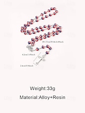  Halsband med kors i amerikanskt flagga för kvinnor - patriotiskt långt hänge med röda vita blå pärlor för amerikanskt 250-årsjubileum, självständighetsdagen och religiösa evenemang &smycken för