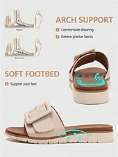 economico Sandali Comodi-Sandali da donna modello mandorla comodi con supporto per l'arco plantare - sandali leggeri e comodi per tutto il giorno con cinturino regolabile e suola antiscivolo per interni, passeggiate e viaggi