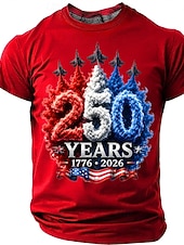 cheap Patriotic 250 T-shirts-Men's 250th Anniversary Patriotic American Flag 1776 2026 Graphic T Shirt Short Sleeve Crew Neck Summer Street Top