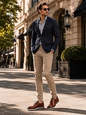abordables Zapatos Informales con Cordones-Hombre Oxfords Zapatos Derby Zapatos de Paseo Casual Diario Oficina y carrera Cuero PU Cómodo Cordones Corteza marrón Negro Primavera Otoño