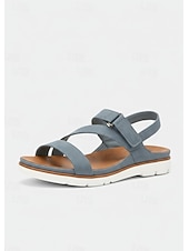 preiswerte Komfortsandalen-Flache Riemchensandalen für Damen mit gepolsterter Sohle, leichte Wandersandalen für den Weg zur Arbeit, Reisen und Sommeraktivitäten