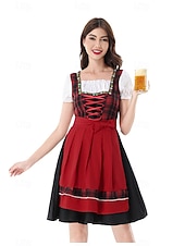 cheap Dirndl Set-Oktoberfest Dirndl Dress Carnival Costume Mini Length Sexy Square Neck German Alpine Heritage Wiesn Women's Carnival Beer Festival Traditional Style Cloth