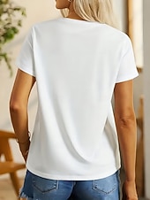 お買い得  動物のTシャツ-女性用 Tシャツ プリント グラフィック 動物 犬 スタイリッシュ クラシック カジュアル 半袖 クルーネック レギュラートップス カジュアル 日常 ブルー イエロー レインボー 夏 春