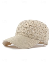baratos Chapéus Femininos-Boné de beisebol feminino de crochê, chapéu de verão respirável em malha de poliéster, boné de renda ajustável, chapéu leve com proteção solar para viagens, caminhadas, jardinagem e uso casual ao ar