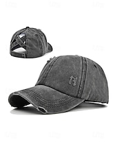 economico Cappelli da donna-Cappellino da baseball da donna in cotone lavato con coda di cavallo, cappello regolabile multicolore per chignon disordinato, cappellino estivo casual per viaggi, attività all'aperto, uso quotidiano