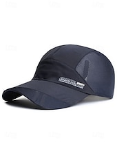 billiga Herrhattar-herr snabbtorkande nätkeps andningsbar polyester justerbar sommarhatt lätt utomhus golf fiske vandring resor sportkeps flera färger