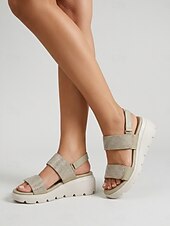 abordables Sandales Confort-Sandales compensées vertes à strass pour femme, avec soutien de la voûte plantaire – sandales à bride arrière confortables et scintillantes, dotées d'une semelle intérieure rembourrée et d'une semelle