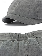 abordables Sombreros de hombre-Gorra ligera de verano para hombre, gorra de estilo newsboy de poliéster y algodón transpirable con ajuste elástico, gorra plana clásica para conducir, ideal para golf, viajes y actividades al aire
