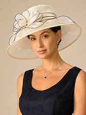 cheap Hats-Women's Hat Sun Hat Party Hat Sun Protection Wedding Beach Wedding Mesh