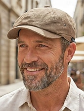abordables Sombreros de hombre-Gorra ligera de verano para hombre, gorra de estilo newsboy de poliéster y algodón transpirable con ajuste elástico, gorra plana clásica para conducir, ideal para golf, viajes y actividades al aire