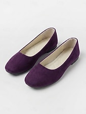 abordables Sandalias planas de mujer-Women's Red Classic Ballet Flats – Soft Faux Suede Slip-On Shoes with Cushioned Insole, Lightweight Flexible Sole and All-Day Comfort for Office, Work, Travel and Casual Wear