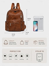 economico Zaini alla moda-Zaino da donna vintage in pelle, borsa da viaggio antifurto di grande capacità con molteplici tasche per università, lavoro, shopping e spostamenti quotidiani