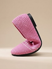 economico Ballerine da donna-Ballerine da donna in maglia a righe rosa con soletta imbottita per il massimo comfort - scarpe da passeggio leggere e traspiranti con punta quadrata, facili da indossare, ideali per il tragitto