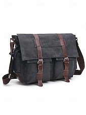 cheap Men's Bags-Men's Vintage Canvas Messenger Bag, Multi-Color Large Capacity Crossbody Shoulder Bag with Multiple Pockets for Work, Travel, Daily Commute