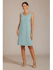 economico Rifinitura-Per donna Completi da abito in due pezzi Tubino Colonna Abito da Cocktail Abito da invitata a nozze Lunghezza al ginocchio Scollo a V Manica 3/4 Manica illusione Elegante con Pizzo Tessuto