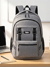 baratos Mochilas de Faculdade-Mochila escolar masculina impermeável, bolsa para laptop de grande capacidade com vários compartimentos, mochila resistente de poliéster com faixa refletora, mochila de viagem multicolorida para
