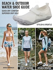 ieftine Femei-Pantofi de apă albi pentru femei, desculți, cu vârf lat, pantofi sport aqua cu uscare rapidă și talpă antiderapantă, pentru plimbări pe plajă, înot, caiac, călătorii și aventuri în aer liber